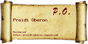 Preidt Oberon névjegykártya